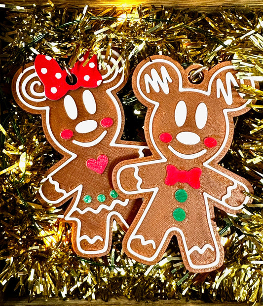 Gingerbread Mickey & Minnie Keychains