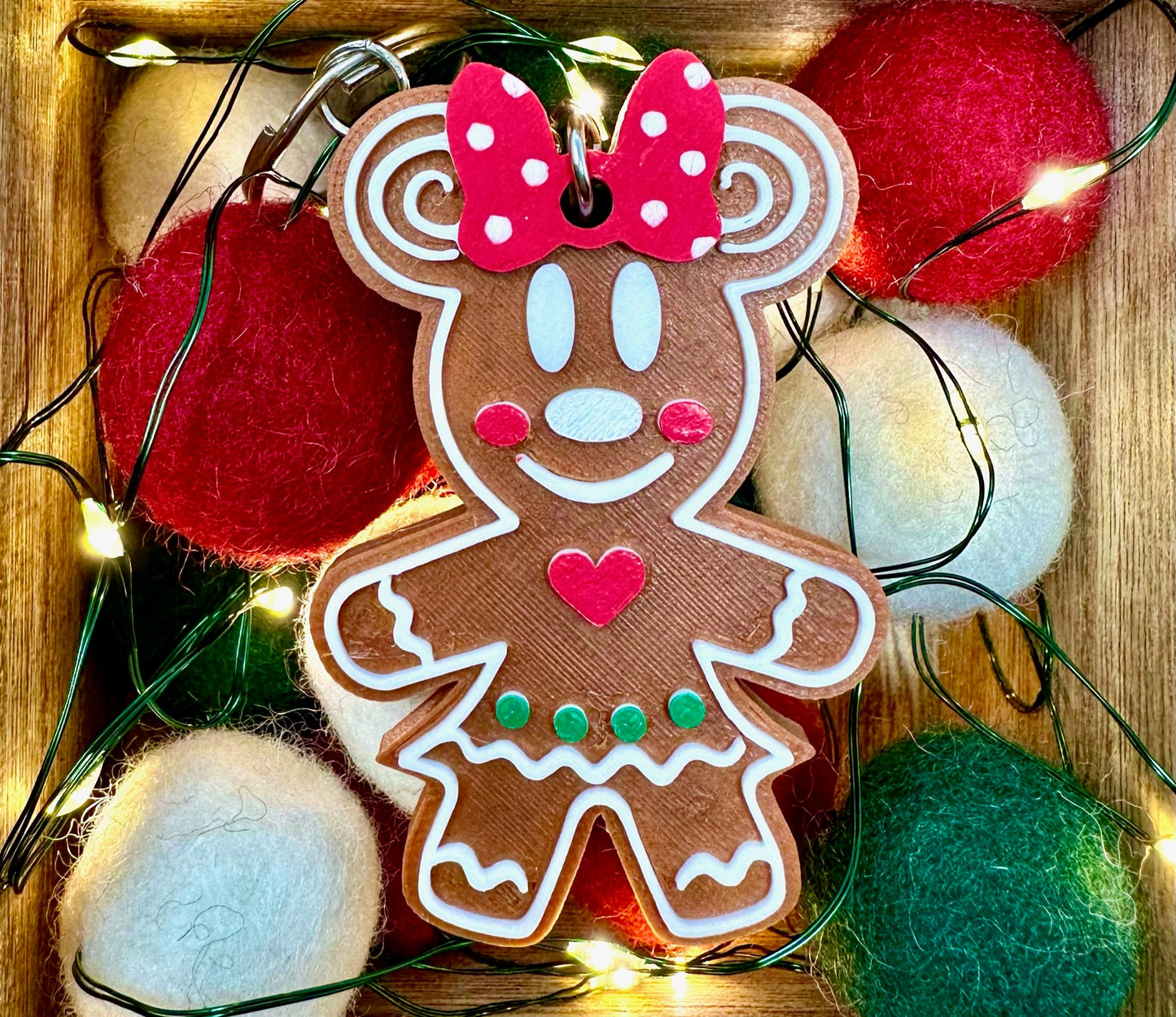 Gingerbread Mickey & Minnie Keychains