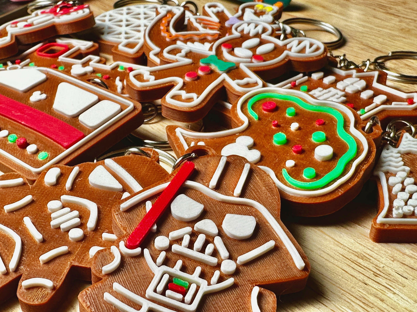 Gingerbread Mickey & Minnie Keychains