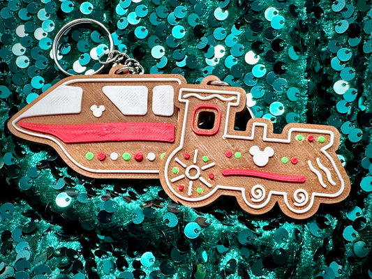 Gingerbread Disney Transportation Keychains