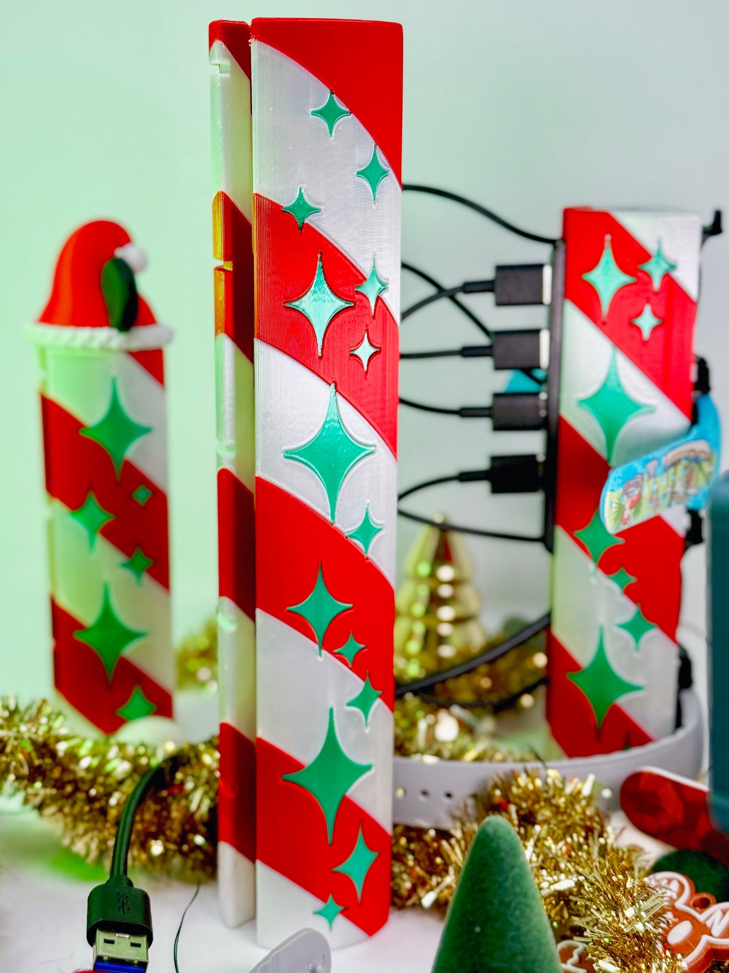 Special Edition MagicBand+ Charging Tower: Christmas Candy Cane