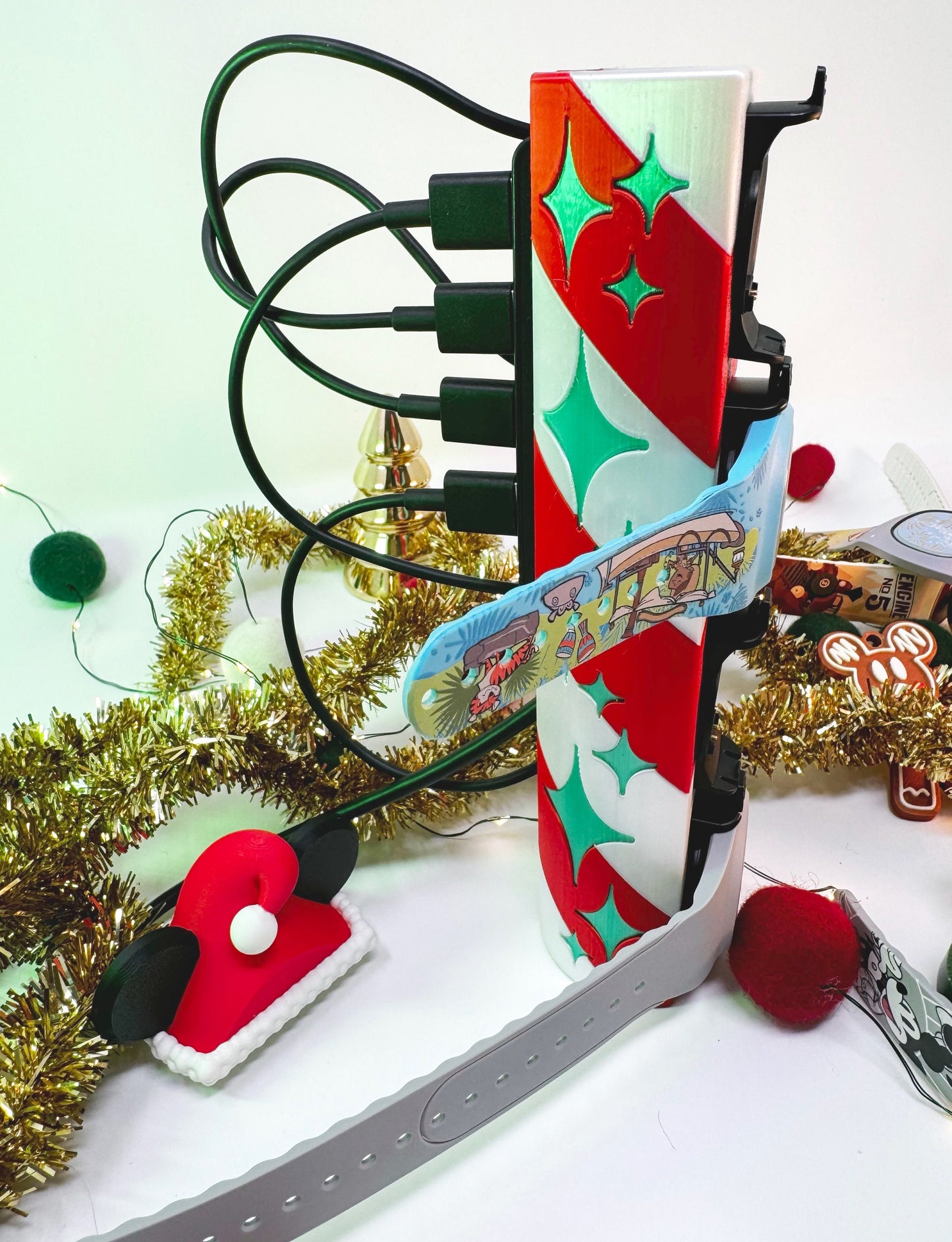 Special Edition MagicBand+ Charging Tower: Christmas Candy Cane