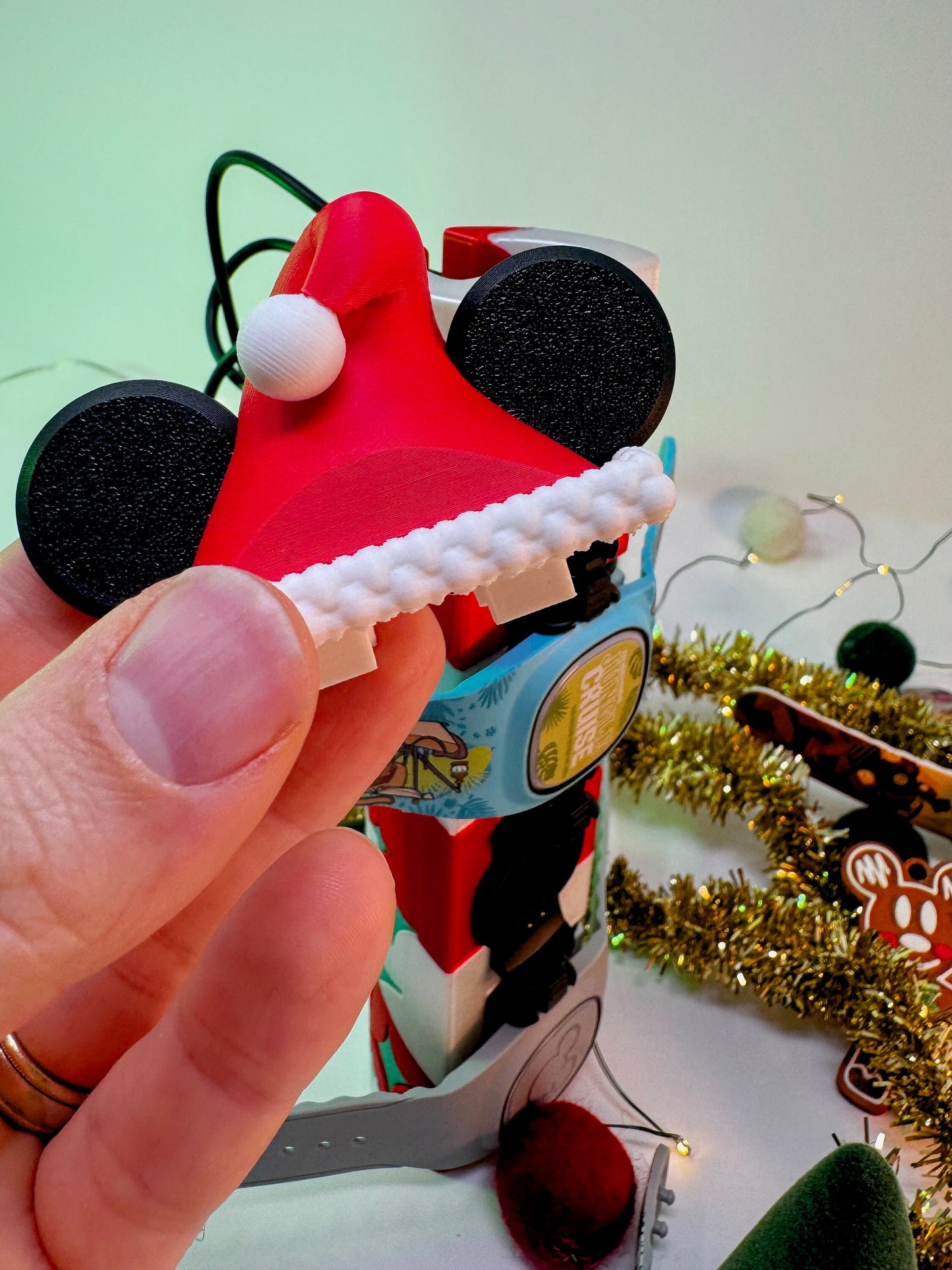 Santa Hat Mouse Ear Topper for MagicBand+ Charging Tower